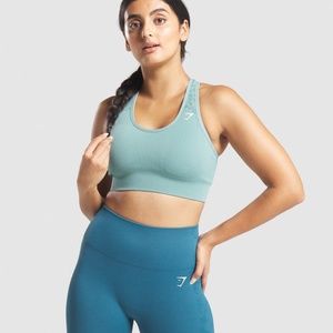 Gymshark Studio Sports Bra - Washed Light Green - Large